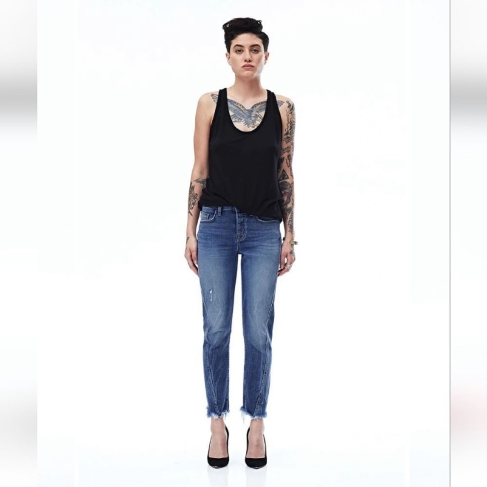 Hudson womens high rise rival jeans seamed straight 32 NWT